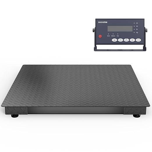 48"x48" Industrial Floor Scale, Professional Platform Scale with Digital Indicator, Weighing Scale for Warehouse Shipping and Industrial Use, 10000 lb x 1 lb, Black