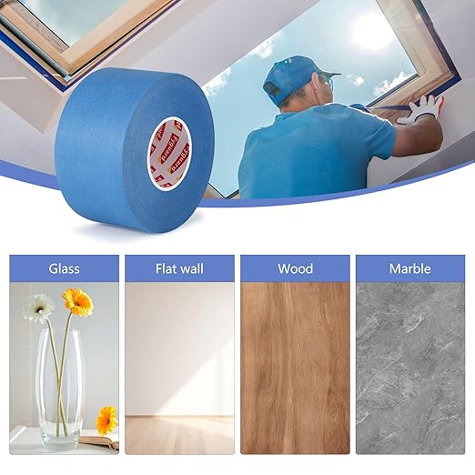 2 Rolls Painters Tape 2Inch ×55 Yard Blue Painters Tape Multi-Purpose Blue Masking Tape, Sharp Line Masking Tape for Wall Painting Edge Treatment Labeling Automotive, Home Use
