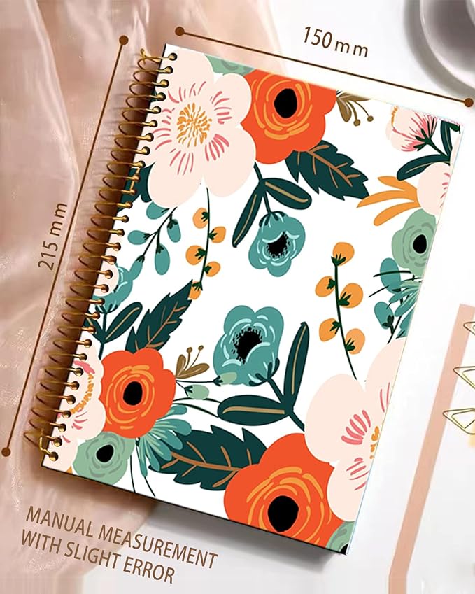 iampanda Spiral Journal Notebook,Strong Twin-Wire Binding with Premium Paper for Girl Women,Fashion Design 60 Sheets A5 College Ruled Notebook/Journal,Perfect for School Office Home Gifts,Colorful