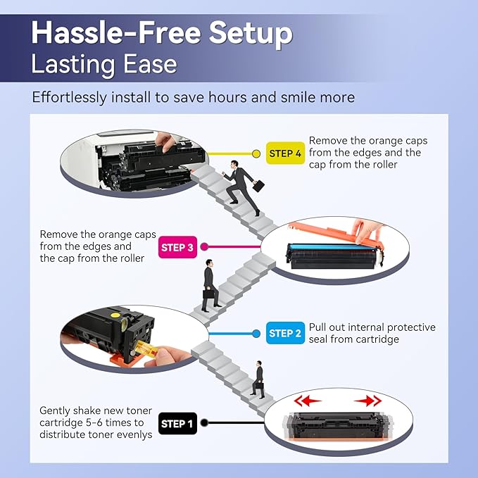 206X Toner Cartridges 4 Pack High Yield - with Chip Compatible Replacement for HP 206X 206A for Color Laserjet Pro MFP M283fdw M283cdw M283fdn M282nw Pro M255dw M255nw Ink Cartridges W2110X W2110A