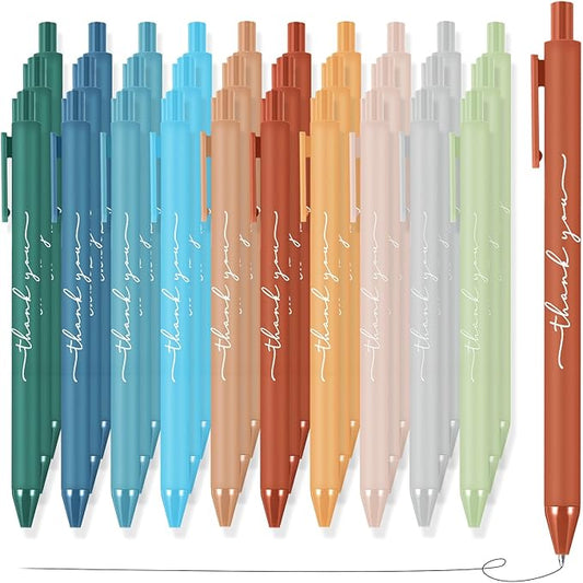 30pcs Thank You Pens Bulk Cute Multicolor Ballpoint Pen for Men Women Server Accessories Employee Holiday Appreciation Gifts for Teacher Office Back to School Party Favor (Morandi)