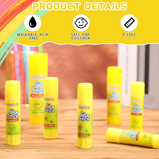 300 Pcs White Glue Stick Washable Glue Stick for Crafts Home School Classroom Students Teachers Employees Scrapbooking Crafting Supplies, 0.32 Ounce