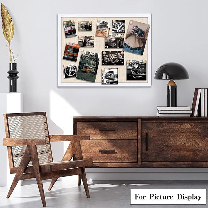 2 Pack Large Bulletin Board, 23 "x17 White Cork Boards for Walls with Frame, Pin Display Board Vision Board for Home School Office Decor