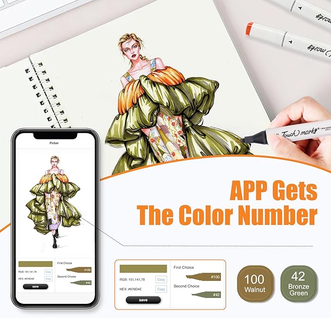 120 Colors Alcohol Markers with Free App, Chisel Tip and Fine Tip, Dual Tip Alcohol-Based Marker set for Artist Adults, Art Markers for Painting, Coloring, Sketching and Drawing,Great Gift Idea