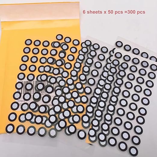 3D Scanning Tracking Markers Dots,6mm Diffuse Reflection 3D PositioningTarget Stickers,HogarDeco Reference Point Markers for Industrial and Interest Optical 3D Scanner (300pcs, Inner 6mm Outer 10mm
