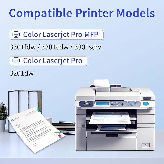 218X Toner Cartridges 4 Pack High Yield (with Chip) Compatible Replacement for HP 218X 218A for Color Laserjet Pro 3201dw MFP 3301fdw 3301cdw 3301sdw Printer Ink W2180X W2180A (BCMY, 4-Pack)