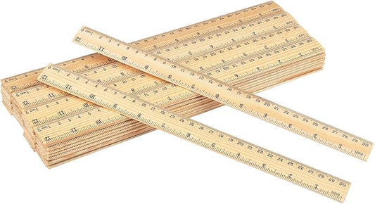 144 Packs Wooden Rulers, 12 Inch Double Sided Wood School Ruler for Home, Student, Office Use, 2 Scale,by,GNIEMCKIN