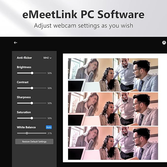 1080P Webcam with Microphone, eMeet Nova AutoFocus HD Webcam, 96°View Web Camera w/ 2 De-Noise Mics for Laptop/Desktop, Plug & Play USB Streaming Computer Camera for Conference/Calling/Teaching/Gaming