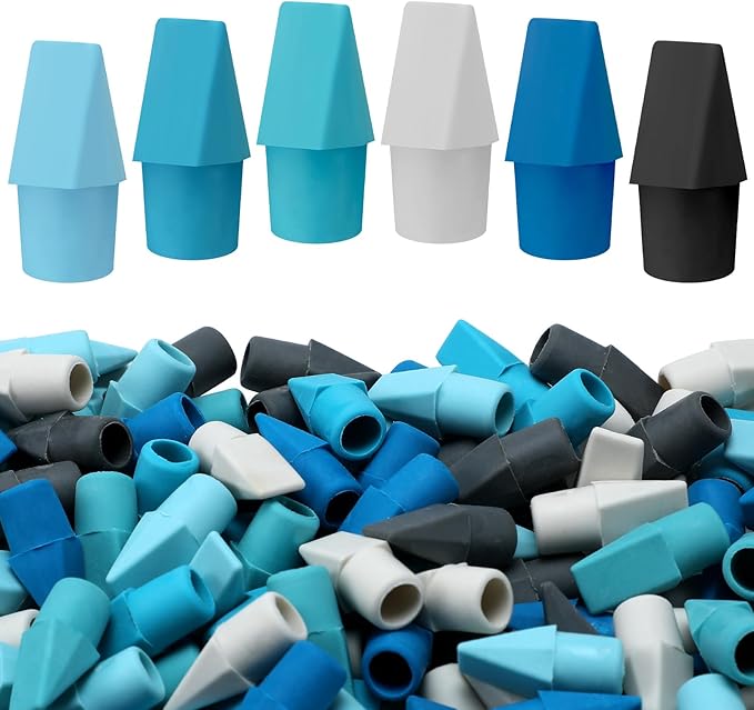 240 Pcs Pencil Top Erasers Cap Bulk Cute Pencil Toppers Erasers School Office Supplies for Students Teachers Art School Office Classroom Supplies(Blue)