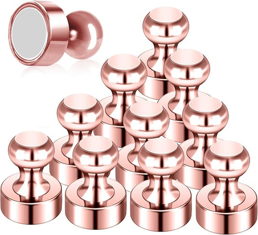 12Pack Rose Gold Fridge Magnets Refrigerator Magnets Adults Magnets for Whiteboard School Office Locker Kitchen Decorative Small and Strong