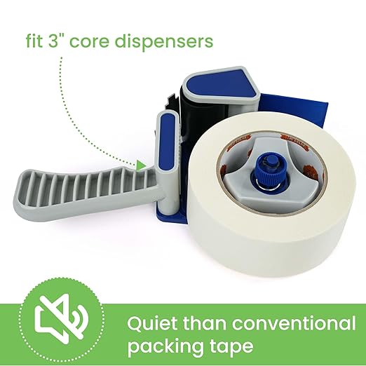 36Rolls Eco-Friendly Kraft Paper Tape 2Inch x 55Yard, White Paper Packing Tape, Biodegradable Recyclable Packaging Tape Self Adhesive Box Tape for Shipping, Sealing, Moving