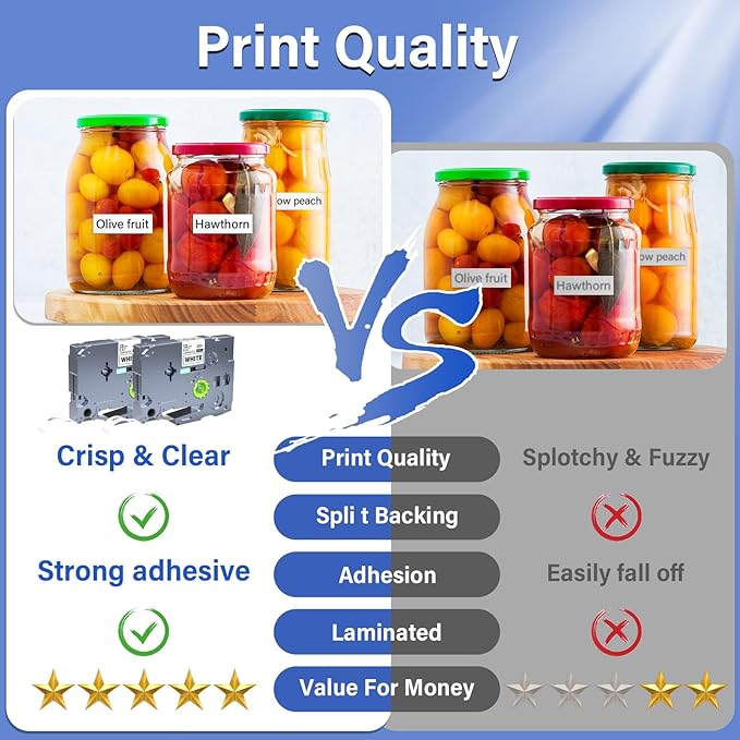 10 PK TZE-231 Compatible Label Tape Replacement for Brother TZe-231 TZ-231 Laminated P-Touch Label Maker Tape, Black on White, for PT-D200 PT-D210 PTH100 PT-D400, 0.47" x 26.2'