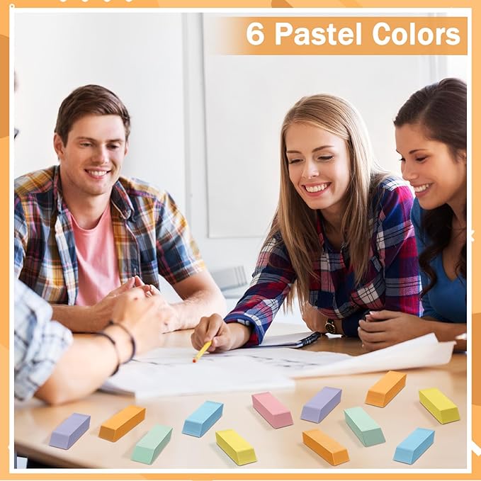 150 Pcs Pastel Classroom Decor Erasers Bulk Colorful Pencils Erasers for Students Artists Drawing Writing for School College Classroom Home Office Supplies