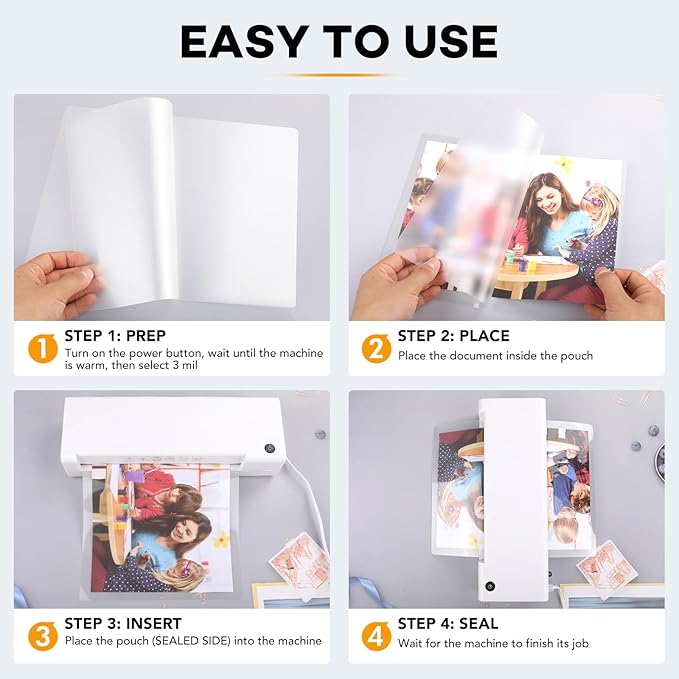 300 Pack Laminating Sheets, 3 Mil, 9 x 11.5 Inches Thermal Laminating Pouches Lamination Sheet Paper for Laminator, Clear, Letter Size, Office and School Supplies