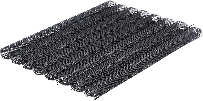 100 Pack Metal Twin Loop Binding Wire Coils, 34-Loop, 3/4" Cinch Book Binding Wire, 3:1 Pitch, YolieraArt Double Loop Bindings180 Sheet Capacity Fit for School Office Notebook Maker Black