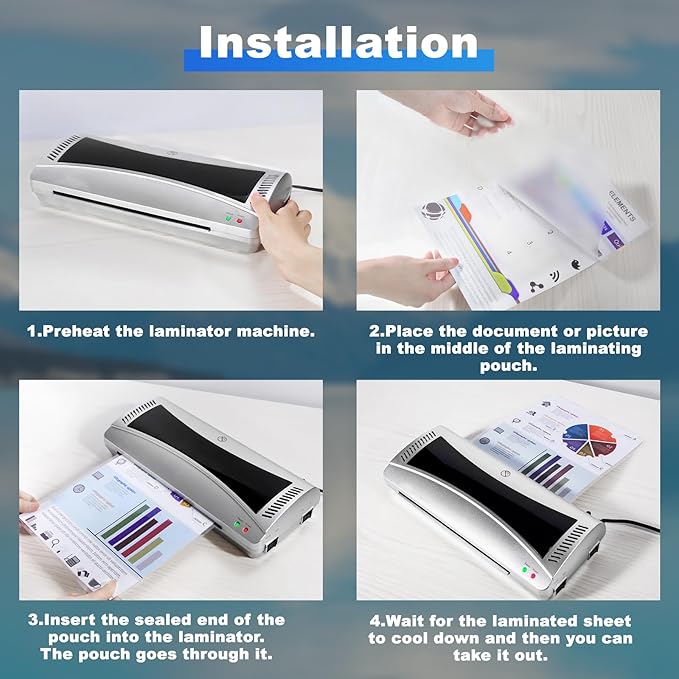 1000 Pack Laminating Sheets, 5Mil 9" x 11.5" Laminating Pouches，5Mil Clear Thermal Lamination Sheet Paper for Laminator, Holds 8.5 x 11 Inch Sheets