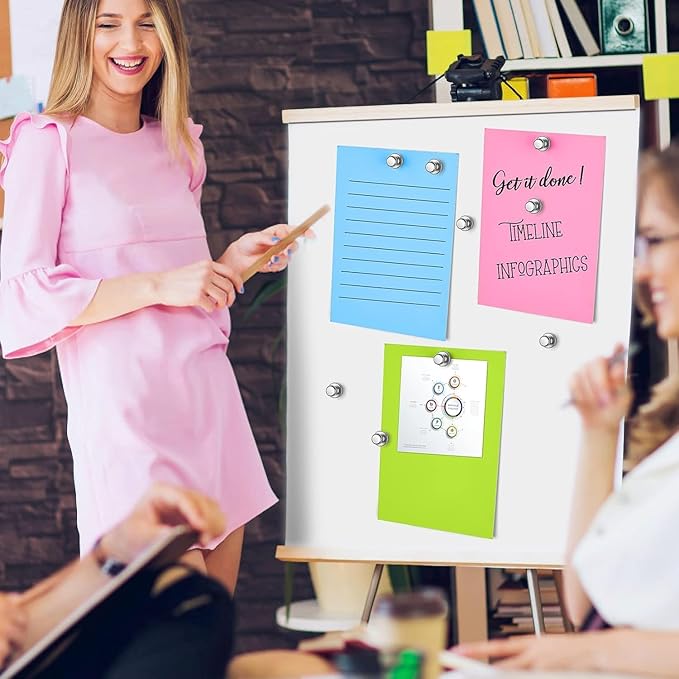 45 Pack Magnetic Push Pins - Whiteboard Magnets, Refrigerator Magnets, Small Push Pin Neodymium Magnets for Locker, Map, Kitchen, Office, School