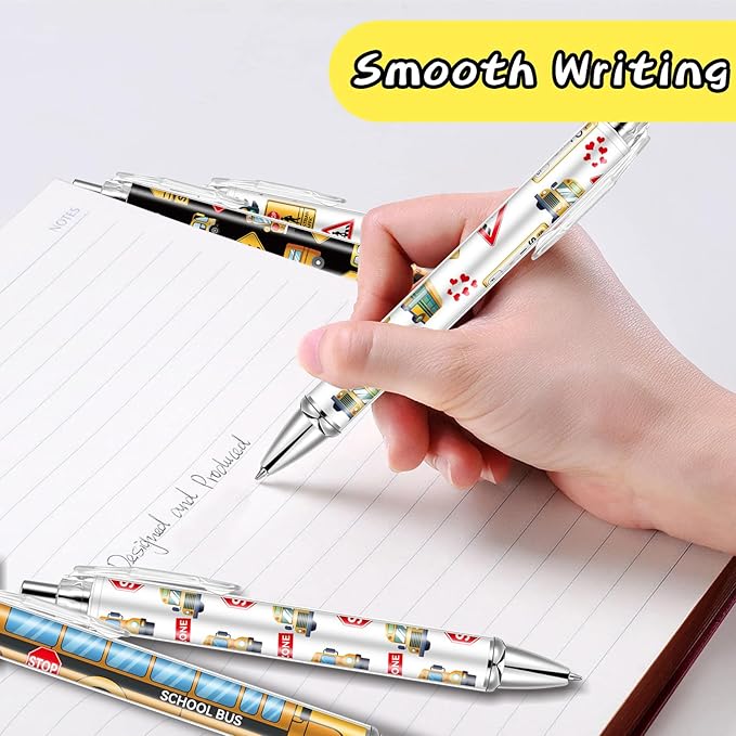 10 PCS School Bus Pens Bulk, Back To School Supplies Pens Teachers Pen with 1mm Black Ink Replaceable Ballpoint Pen Refill for Men Women Office Supplies (Bus Driver)