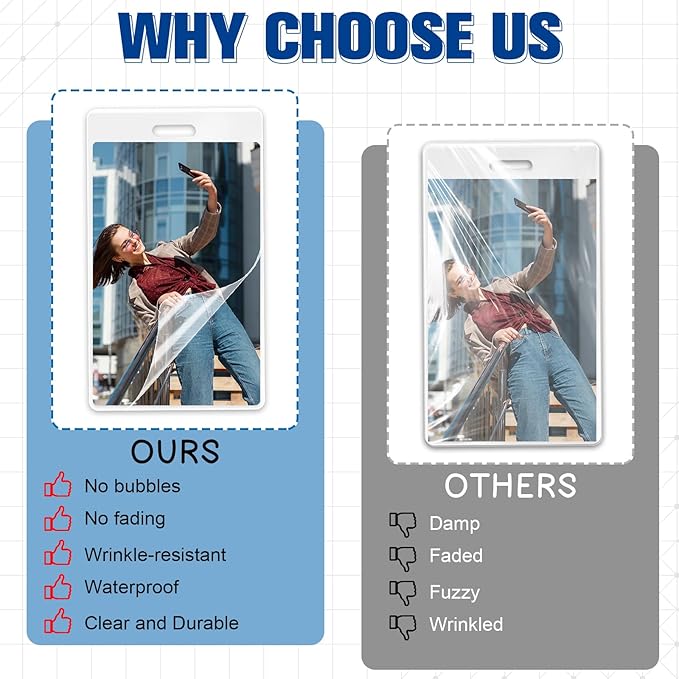 200 Pieces 5 Mil 2 1/2" x 4 1/4" Luggage Laminating Pouches Without Rope Clear Thermal Laminate Pouch Tags with Slot Hole for Pass Cards Student ID (200, 5 Mil-No Loops)