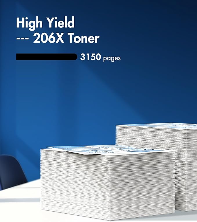 206X Black Toner Cartridge Replacement for 206X 206A Black to use with Color Pro MFP M283fdw M283cdw M283fdn M282nw M255dw M255nw M283 M255 Printer(W2110X W2110A, 2 Packs)