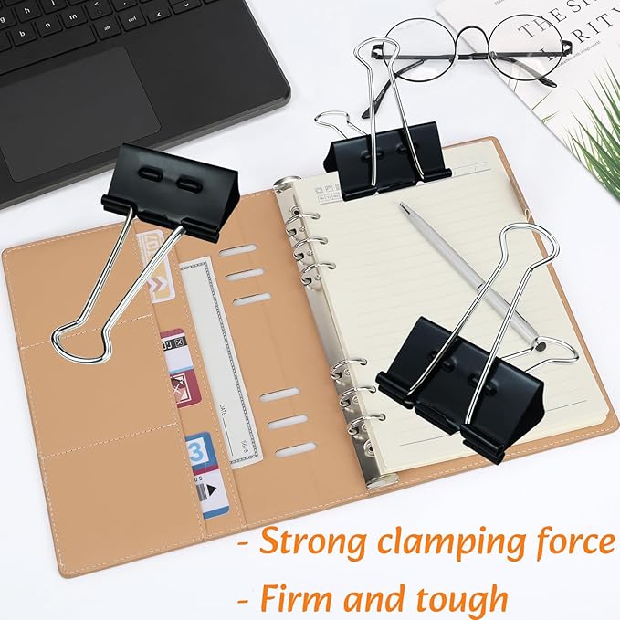 48Pcs Binder Clips(2 Inch), Upgrade Large Binder Clips Heavy Duty Paper Clamps for Office and Home Supplies