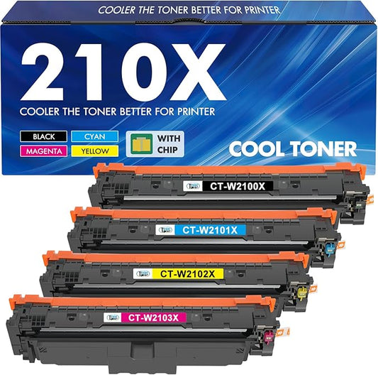210X Toner Cartridges 4 Pack MFP 4301fdw 4201dn 210A High Yield Compatible for HP 210X 210 Toner Cartridges Replacement for HP Color Laserjet Pro MFP 4301fdn Pro 4201dw 4201dn Printer Ink (with Chip)