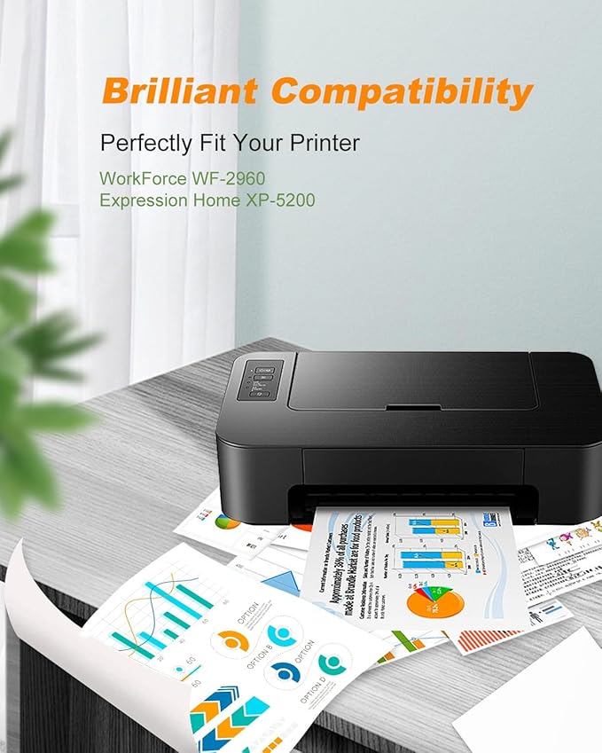 222XL Ink Cartridges Combo Pack Remanufactured Replacement for Epson 222 Ink Cartridges for Epson 222 XL 222XL for Epson XP-5200 Printer for Workforce WF-2960 Printer (4 Pack, 222 Ink)