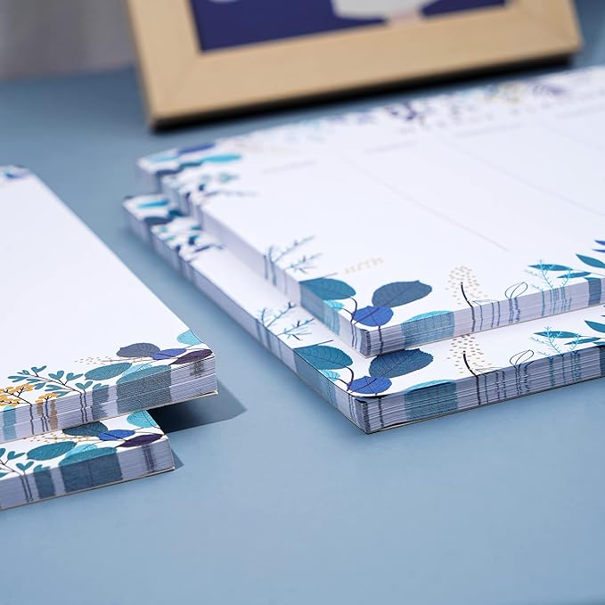 2 Pack Weekly Planner Notepad Tear Off Set of 2 Weekly Calendar Pad 52 Undated To Do List Notepad Desk Planning Pads Productivity Tracker for Work School Home Goals Notes Schedule Ideas, Blue