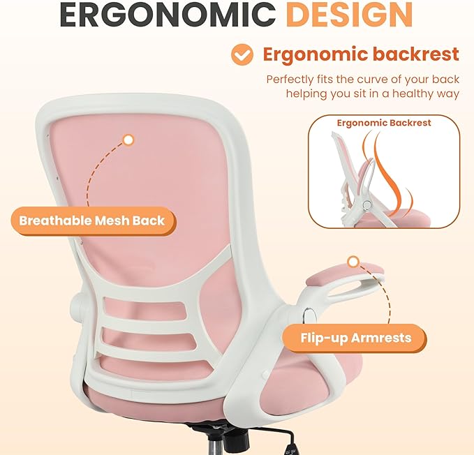 HYLONE Drafting Chair Tall Office, Ergonomic Standing Desk Stool Adjustable Drafting Chair Big Tall Drafting Office Chair Pink