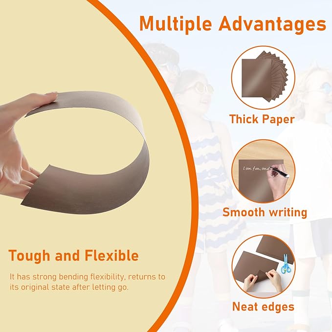 100 Sheets Coffee Shimmer Cardstock 8.5 x 11 Craft Paper, 92lb Premium Glossy Paper Card Stock for Wedding Invitations, Greeting Cards, Making Cards, Christmas