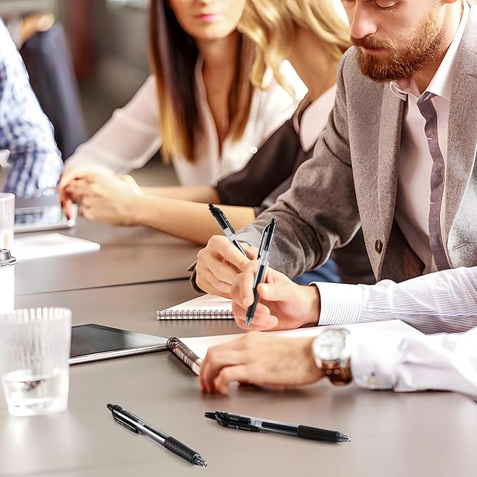 46 Pack Black Gel Ink Pens (20 Gel Pens with 26 Refills) Medium Point Retractable Writing Smooth Writing with Comfortable Grip for Office School