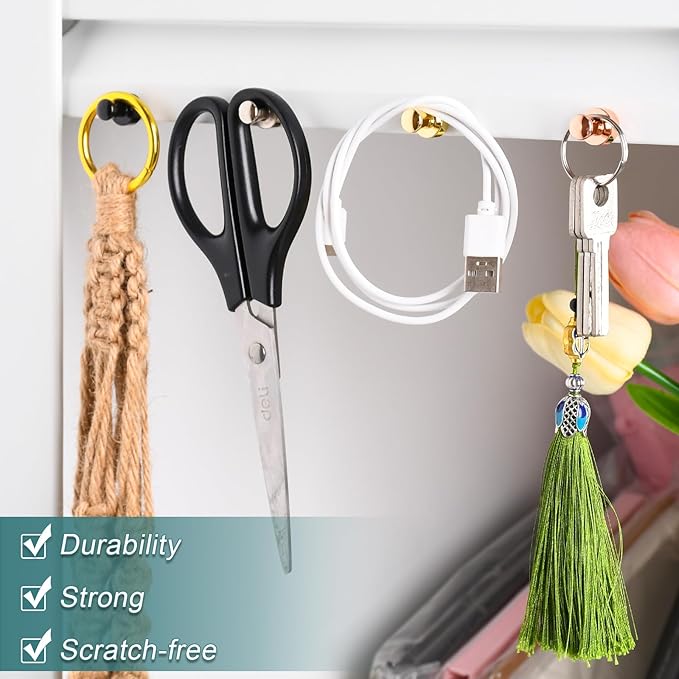 22 Pack Fridge Magnets, Rose Gold Strong Magnets for Whiteboard, Push Pin Refrigerator Magnets Small Strong Rare Earth Magnets Neodymium Magnet for Office, Classroom, Kitchen, Home