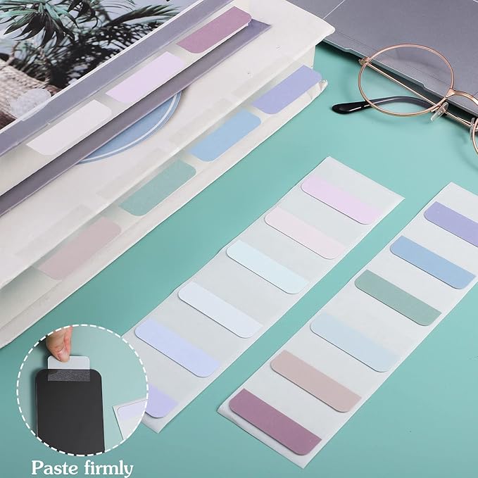 240 Pcs Sticky Index Tabs, Colored Book Sticky Tabs for Notebooks, Repositionable Page Tabs for Notebooks File Classification,12 Colors (1.8×1 Inch)