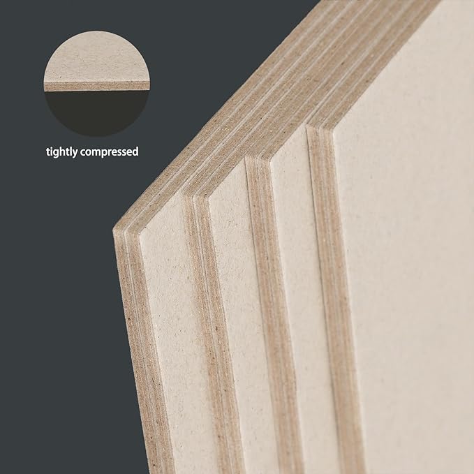 25 Pcs Book Board, Binder Board, Cover Board, Heavy Duty Chipboard for Book Binding, DIY Cardboard (Gray, 10 x 12.5 Inch 80PT)