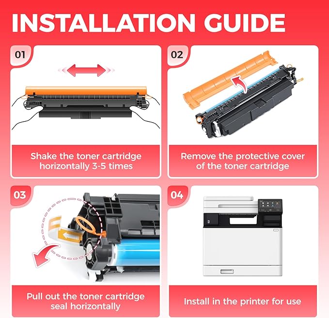 069H 069 Toner Cartridge Set 4-Pack MF753Cdw High Capacity Replacement for Canon 069H 069 Toner Compatible with Canon Color imageCLASS MF753Cdw MF751Cdw LBP674Cdw Printer Ink Black Cyan Magenta Yellow