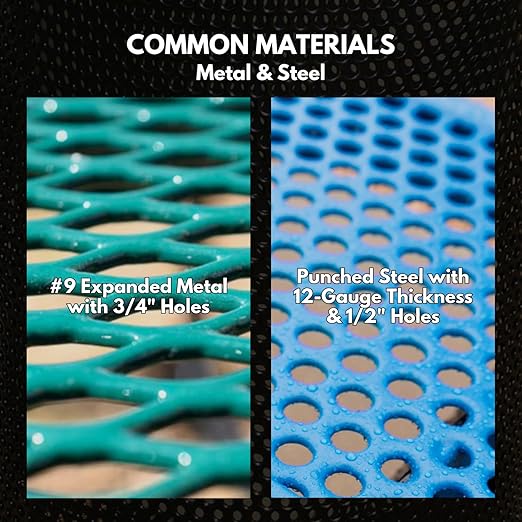 32-Gallon Heavy-Duty Punched Steel Round Trash Receptacle, Commercial Outdoor Waste Bin with Liner & Black Dome Lid – Made in America (Textured Gold Vein)