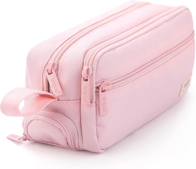 HVOMO Large Pencil Case High Capacity Holder Box Storage bag Desk Organizer Marker Pouch Pen For Middle School Office College Adult Girl and Boy(Pink)