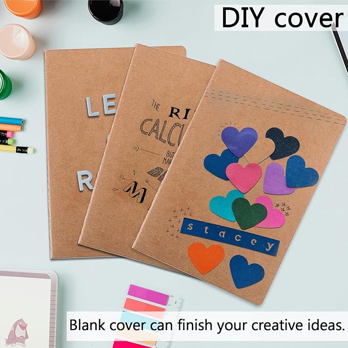 30 Pack Kraft Notebook Lined A5 Soft Cover Kraft Notebooks Journals Writing Diary Subject Notebooks 30 Sheets 60 Pages for Traveler Journal School Office Supplies