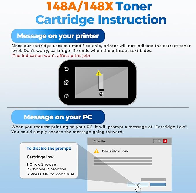 148A Toner Cartridge 2 Pack Laser Jet Pro 4001n 4101fdw 4001dn Compatible for HP 148A 148X W1480A W1480X Toner Cartridges Black for HP148A for HP Laser Jet Pro 4001n 4001dn 4001dw MFP 4101fdw 4101fdn