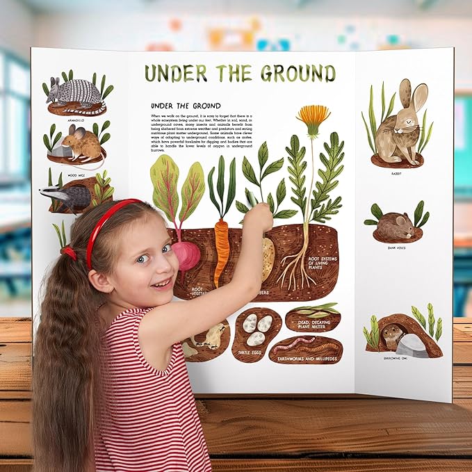 2 Pack 36" x 48" Trifold Poster Board for Presentation, White Corrugated Cardboard Large Tri Fold Poster Board for Science Fair, Office & School Projects, Photo Displays, Exhibitions Event