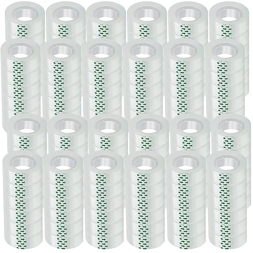 144 Rolls Transparent Tape Refills Rolls Each Rol 1 inch Corel 3/4 x 900 Inches,for School,Office, Home.