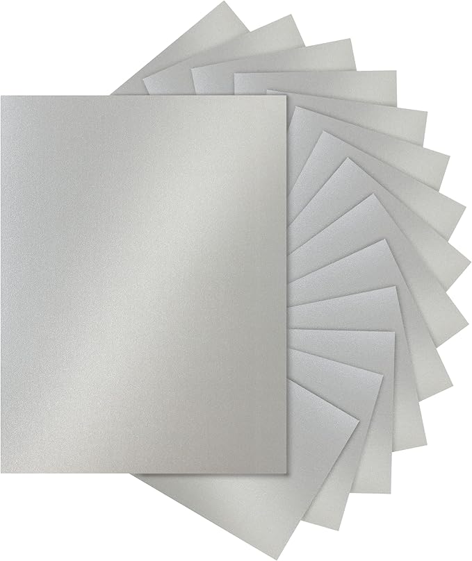 120 Sheets Shimmer Silver Cardstock 8.5 x 11 Craft Paper, 250gsm/92lb Heavyweight Certificate Paper Card Stock for DIY Card Making, Wedding Invitations, Thank You Cards, Business Cards