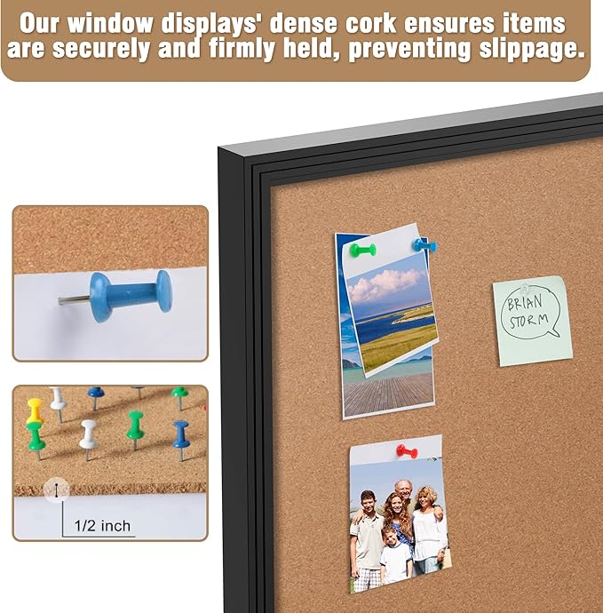 48"x30" Enclosed Bulletin Board, Outdoor Lockable Weather-Resistant Aluminum Cork Noticeboard for School & Office, Silver Frame w/Black Flet