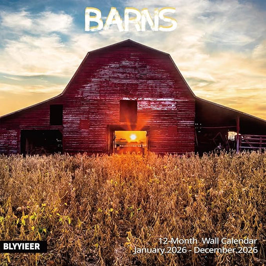 2026 Wall Calendar Barns | 12 Monthly Hangable Barns Calendars | 12" x 24" (Open) | Thick & Sturdy Paper for Organizing & Planning | Home and Office
