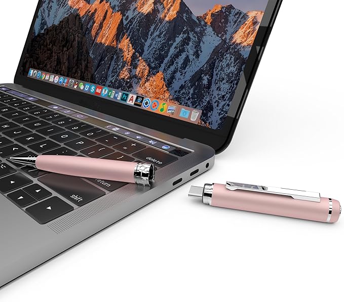 3 in1Luxury Rollerball Pen，USB-C，USB Flash Drive，with Pen Design, with Smooth Writing, Medium Point Black Ink，Portable Memory Stick, Compatible with Laptop,Smartphones (Pink, 32, GB)