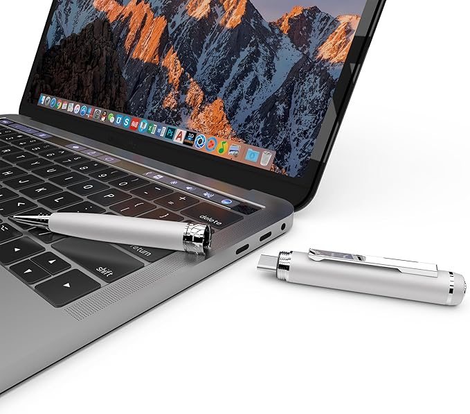 3 in1Luxury Rollerball Pen，USB-C，USB Flash Drive，with Pen Design, with Smooth Writing, Medium Point Black Ink，Portable Memory Stick, Compatible with Laptop,Smartphones (Silver, 64, GB)