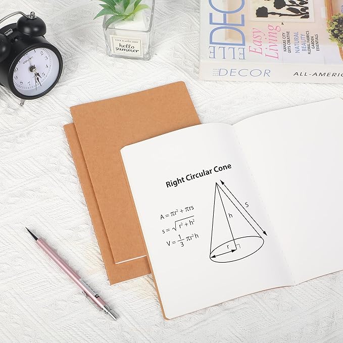 100 Pack Blank Kraft Notebooks, 8.3x5.5 Inches A5 Small Journals Bulk Blank Notebooks 80 Gsm Unlined with 60 Pages A5 Subject Notebooks Traveler Journal Set for Adult Students Back to School Supplies