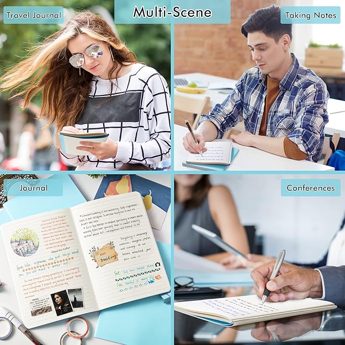 36 Pack Soft Cover Journal Bulk, Feela Lined Blank Travel Journal for Women Men Writing, Notebooks College Ruled for Work, Note Taking Notebook School Business Supplies, 8.2” x 5.5”, A5, Light Blue