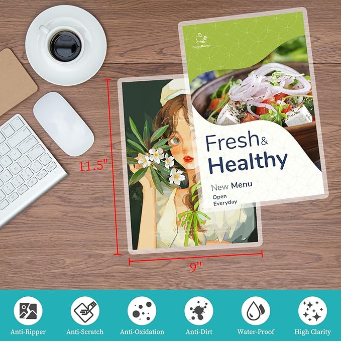 3 mil Thermal Laminating Pouches, Clear 9 x 11.5 Inch Laminating Sheet Paper for Thermal Laminator, Holds US Letter Size Laminate Sheets (30 Pack)