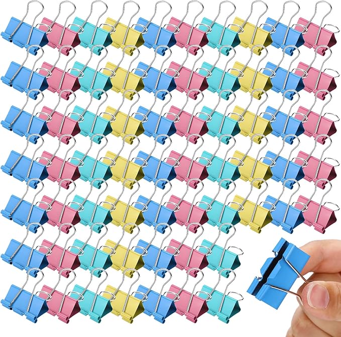 300 Pcs Medium Binder Clips Paper Clips Office Supplies Paper Clamps for Teachers Students School Office Business Paperwork Supplies (Assorted Colors, 1.25 Inch)